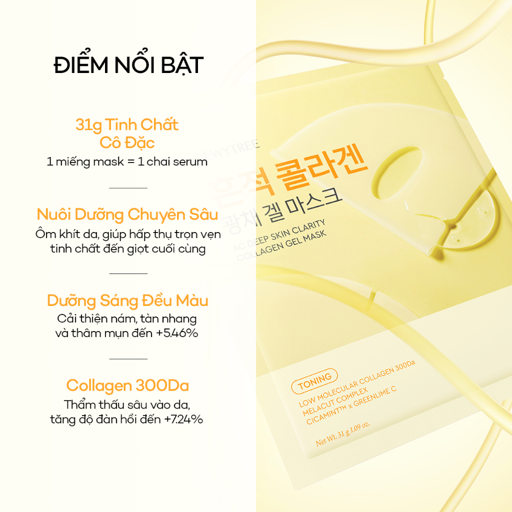 [DEWYTREE] Mặt Nạ Thạch Collagen Dưỡng Sáng Da & Chống Lão Hoá AC Deep Skin Clarity Mask (HỘP 4 MIẾNG)