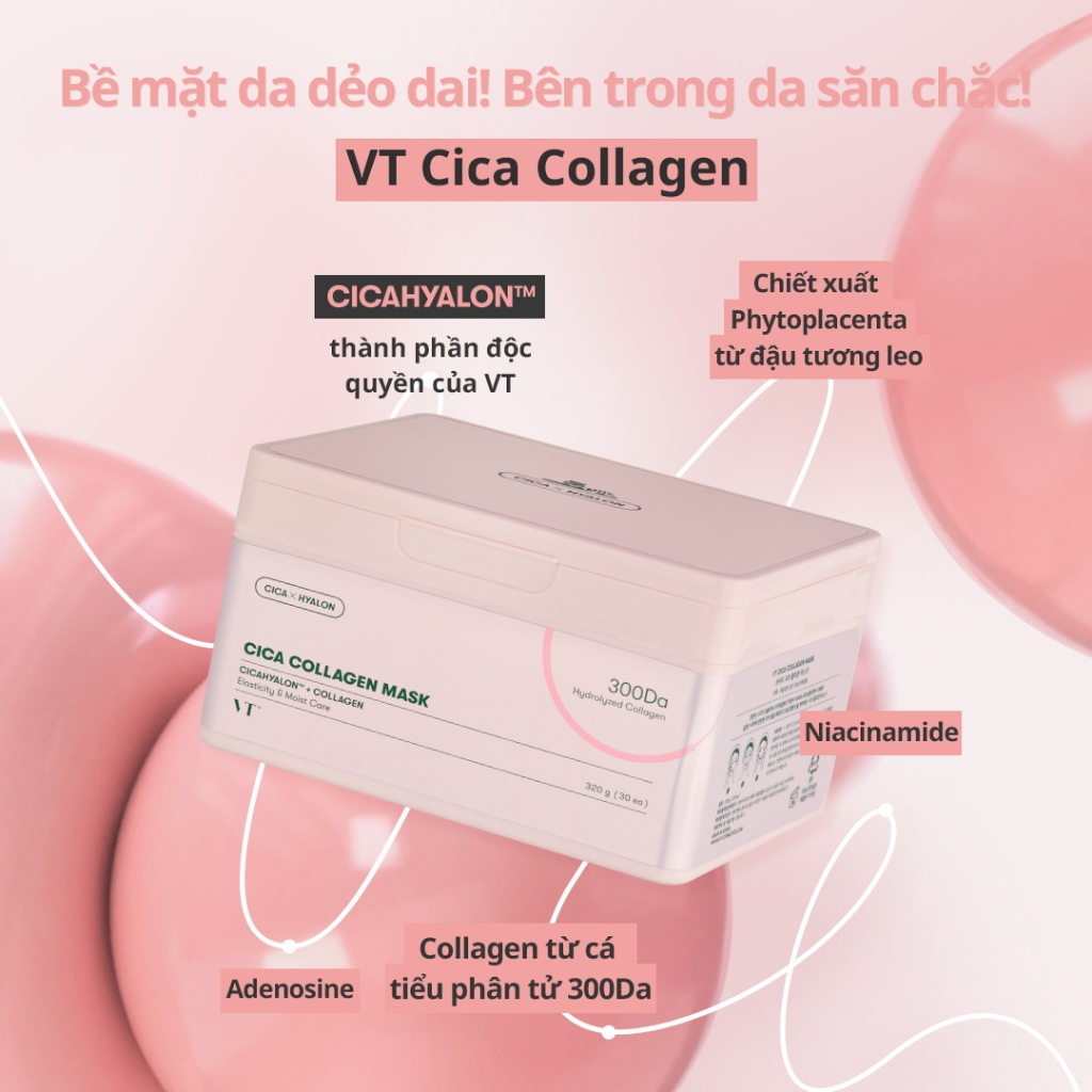 [VT] Hộp Mặt Nạ CICA Collagen 30 Chiếc Dùng Hàng Ngày [Cửa Hàng Chính Hãng]