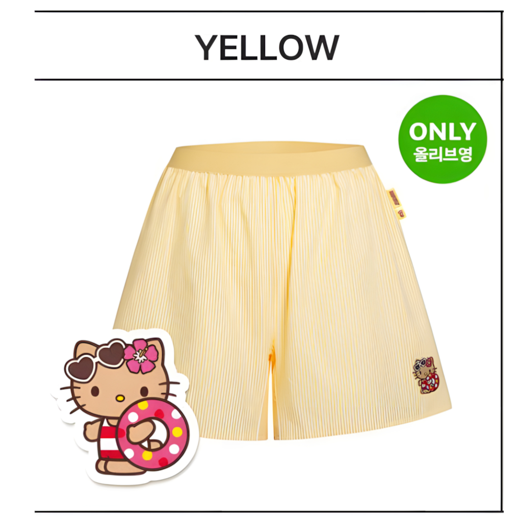 [Nareun] Quần lót Sanrio Sheer Seersucker thiết kế mùa hè giới hạn, quầnshort trunk họa tiết Kitty và Tanning Pochacco