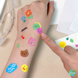 Bộ Hình Xăm Dán DIY 12 Màu Cho Bé - Kèm Bút Acrylic Chống Nước, An Toàn Cho Trẻ Em
