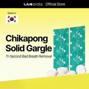 LiveOrals ChikaPong Solid Gargle cho hơi thở hôi | 30 Viên | Nước súc miệng K-Mint không nước