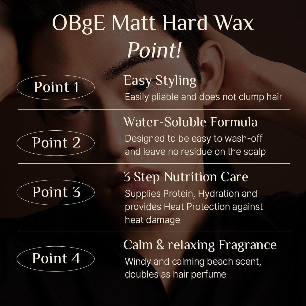 [OBgE Chính hãng] Sáp vuốt tóc Matte Hard Wax 120g | Giữ nếp tóc mạnh mẽ | Tạo kiểu lì | Thích hợp cho tóc ngắn | Sáp vuốt tóc có hương thơm | Dễ dàng tạo kiểu | Không để lại cặn