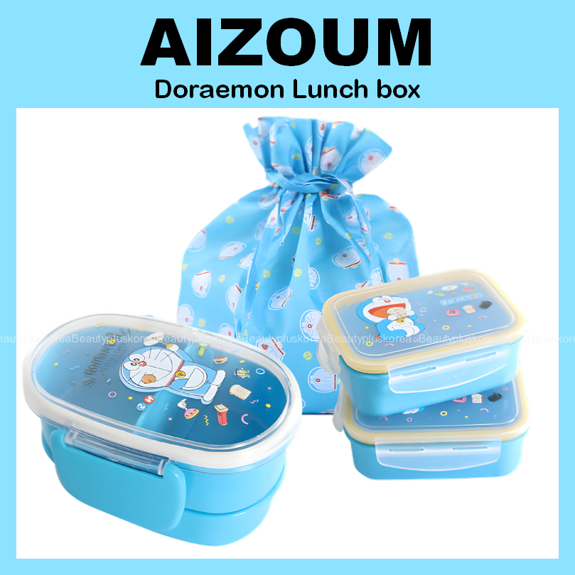 [AIZOUM] Hộp cơm trưa 2 tầng Doremon (hộp cơm tròn / bộ hộp cơm trưa vuông)