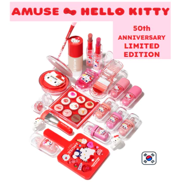 Bộ sưu tập Amuse X Hello Kitty Phiên bản giới hạn Điện thoại di động Lip & Cheek, Bebe Tint, Jel-Fit Lip Tint, Dew Balm, Lip Fuller, Bảng mắt, Đệm / Kem nền hoàn hảo da gốm