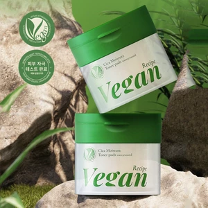 Toner pad dưỡng ẩm O21 Vegan Recipe Cica 100 tờ, mỹ phẩm thuần chay