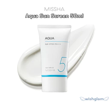 Missha Aqua Sun Screen SPF50 + PA + + + + | Kem chống nắng dưỡng ẩm hàng ngày cho mặt, Kem chống nắng mặt SPF50, Kem chống nắng nhẹ, Kem chống nắng lâu trôi bằng nước nhẹ