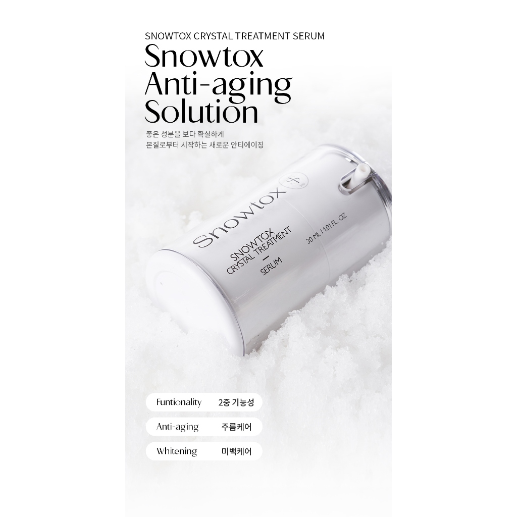 Serum Snowtox Crystal 30ml | Tinh chất chống nhăn da Botulinum | Săn chắc chân lông | Serum nâng cơ