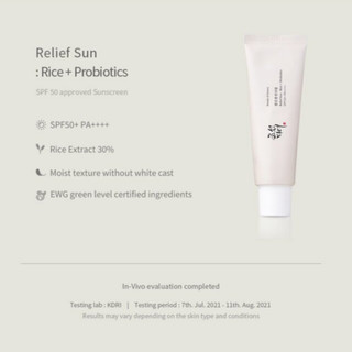 [Beauty of J0se0n] Relief Sun Aqua Fresh Rice + Probiotics SPF50+ PA++++ 50ml (HSD: 16/06/2028)