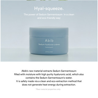[Abib] Kem Dưỡng Ẩm Sedum Hyaluron Crème 80ml – Cấp Nước Sâu, Làm Dịu Da, Phù Hợp Mọi Loại Da
