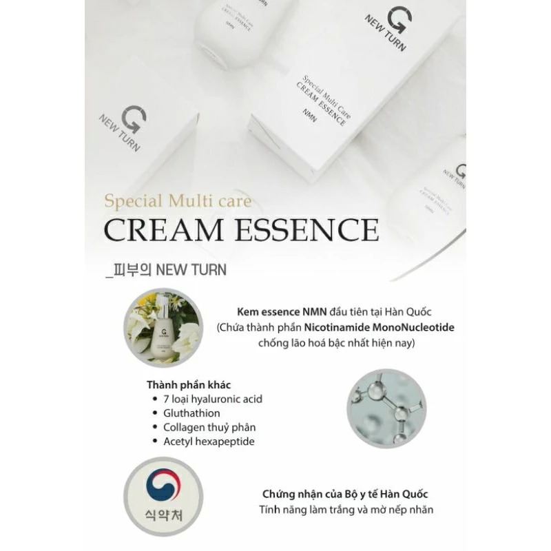 Kem Dưỡng NMN NEW TURN Chống Lão Hóa - Tái Tạo Da, Cải Thiện Độ Đàn Hồi, Làm Sáng Da