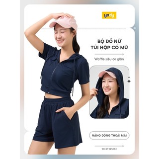 [Đồng giá] Set đồ nữ YODY bộ đồ áo quần short, phối túi hộp, có mũ, vải siêu mát, mềm mịn, co giãn WCST25S063