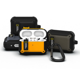 National Geographic - Ốp lưng khóa chắc chắn tương thích với airpod 4 3 2 pro 1 nụ bảo vệ trực tiếp / màu vàng đen