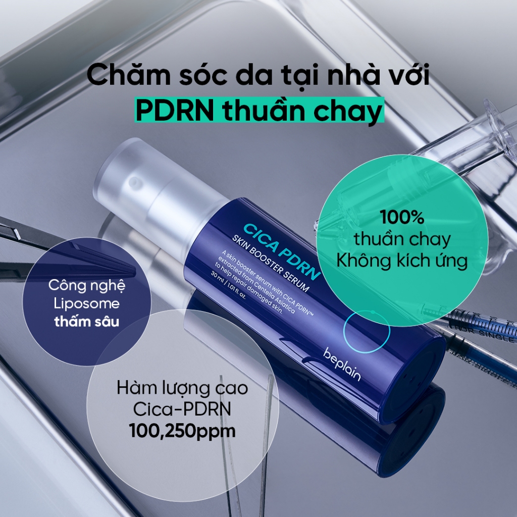 Ảnh Tinh chất BEPLAIN PDRN Rau Má phục hồi & tái sinh tổn thương cho da trẻ hoá, cấp ẩm & căng bóng Cica PDRN Skin Booster Serum 30ml 3