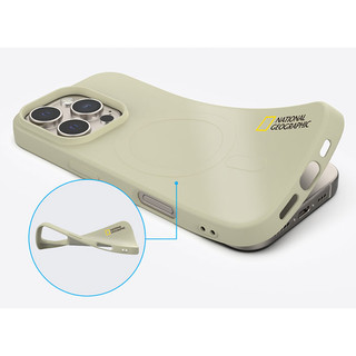 National Geographic - Ốp điện thoại mềm từ tính tương thích với iphone 16 pro max plus màu be đen