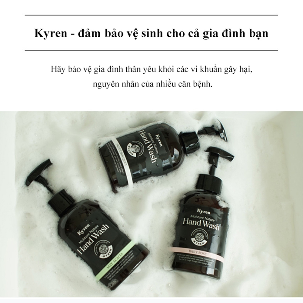 Nước rửa tay KYREN Thơm, Tự nhiên, Axit nhẹ 500ml