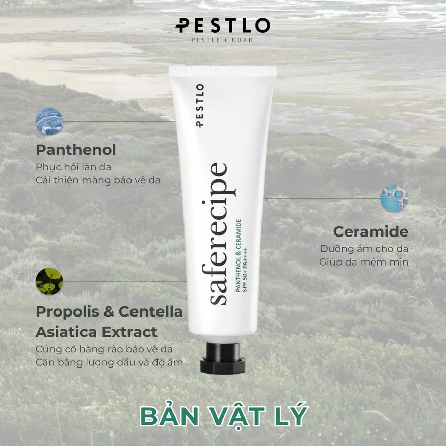 Kem chống nắng PESTLO Saferecipe 15ml Panthenol & Ceramide SPF 50 + PA + + + +