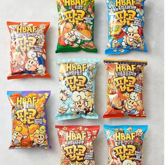 Hbaf Hạnh Nhân MỚI POPCORN Sữa Wasabi Bơ Mật Ong Đồ Ăn Nhẹ Hàn Quốc ...
