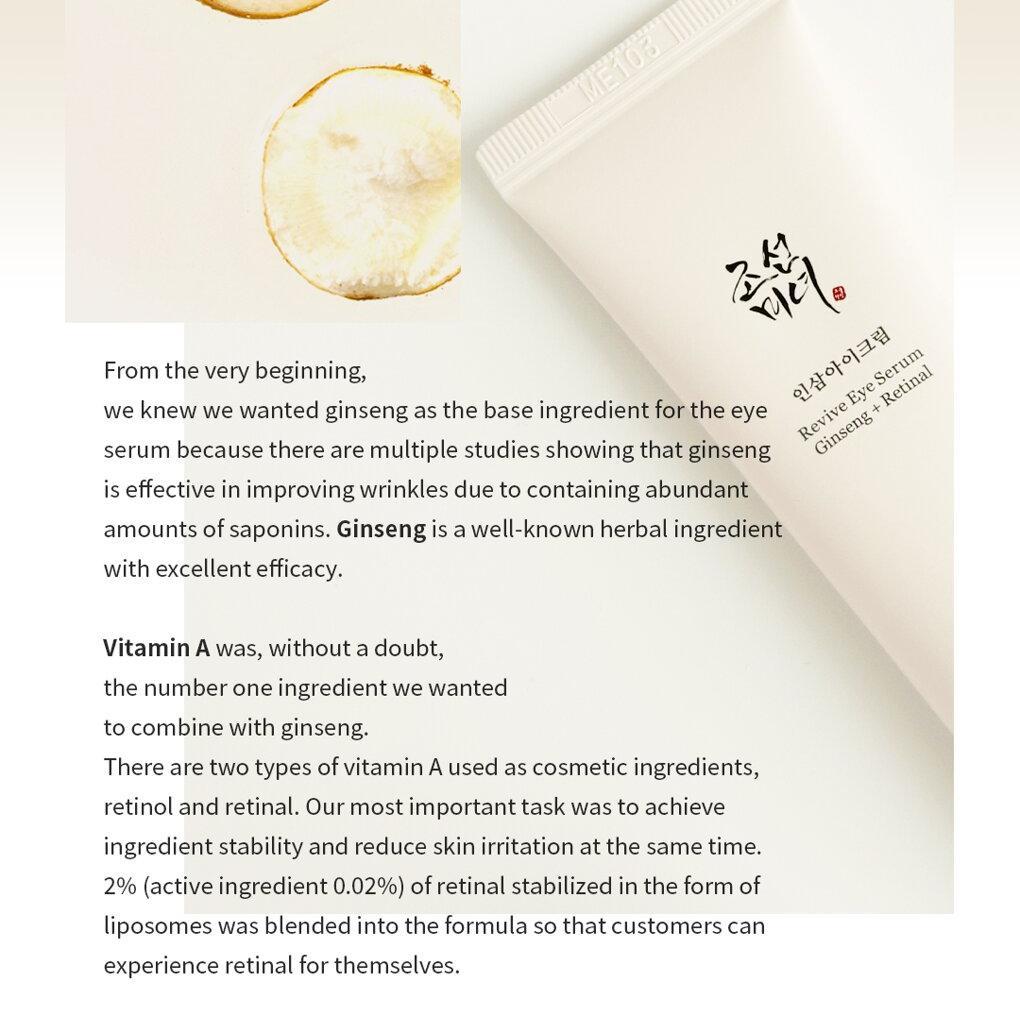 Beauty of Joseon Revive Eye Serum(NoBox) with Ginseng + Retinol 30ml | Kem chống nhăn mắt Hàn Quốc cho quầng thâm