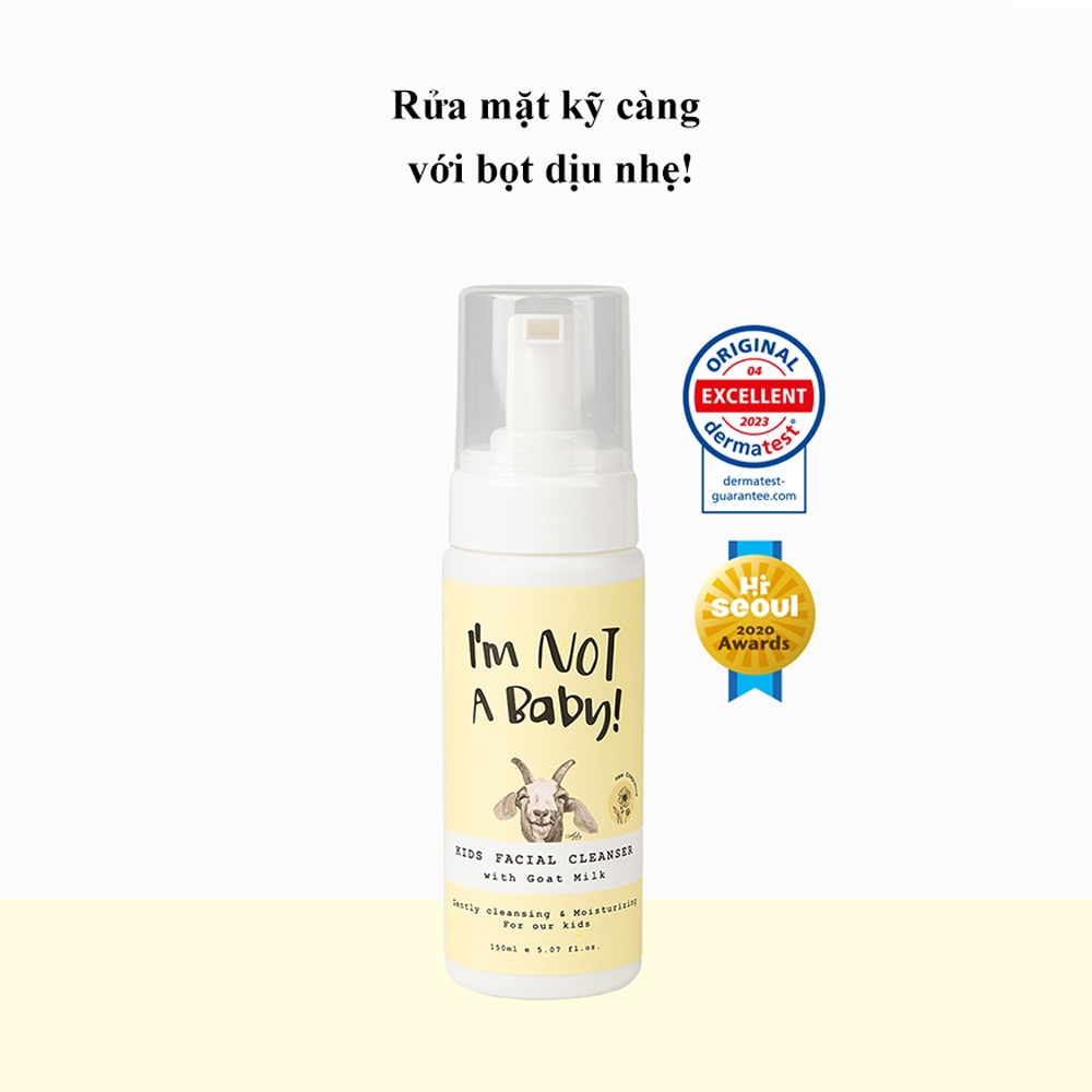 Sữa Rửa Mặt Trẻ Em I'm Not A Baby 150ml Sữa Dê Hương trái cây Bảo vệ da Cân bằng Độ ẩm