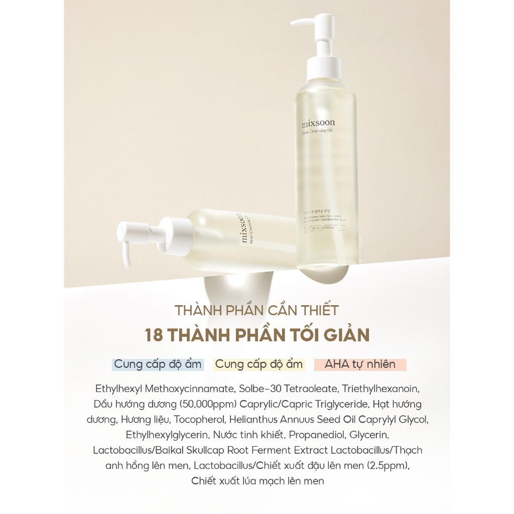 Dầu Tẩy Trang Đậu Nành Lên Men Làm Sạch Sâu, Loại Bỏ Bả Nhờn Cho Mọi Loại Da Mixsoon Bean Cleansing Oil 195ml | BigBuy360 - bigbuy360.vn