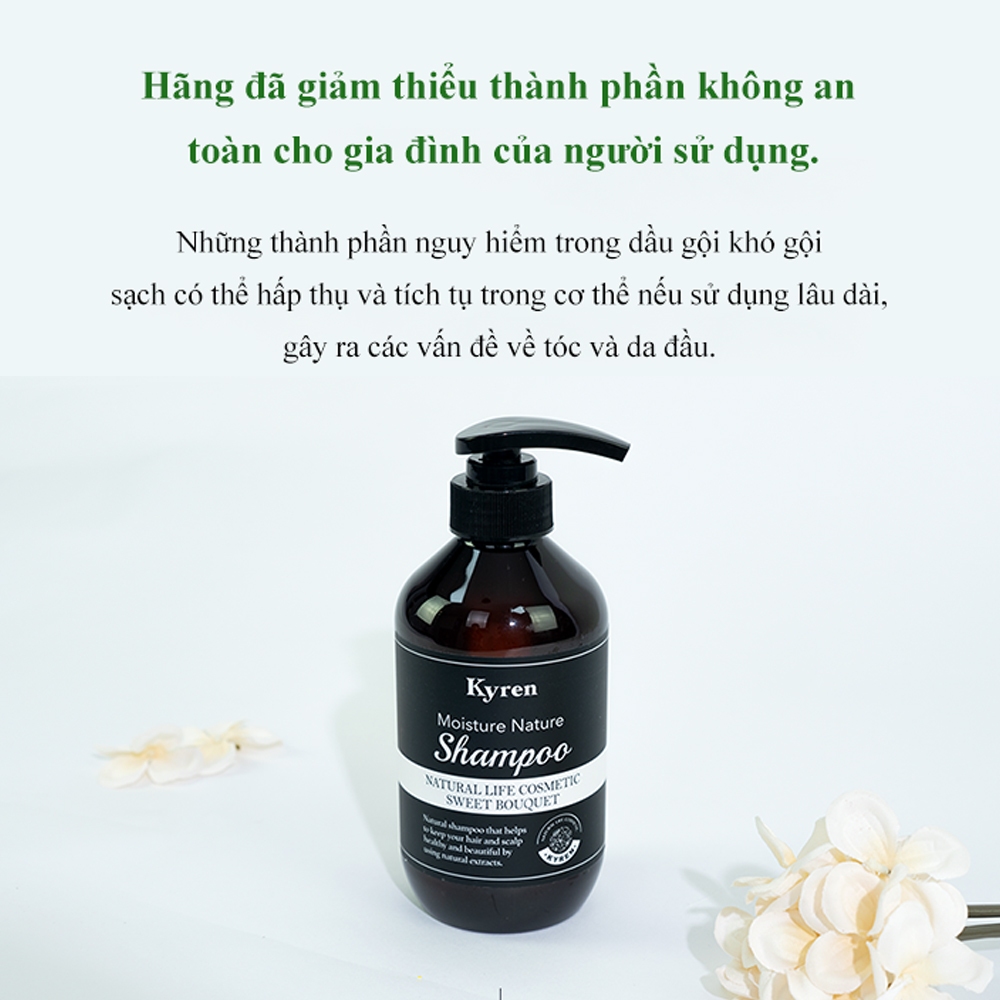Dầu Gội KYREN thành phần tự nhiên, làm sạch da đầu, hỗ trợ tóc mượt, khỏe mạnh