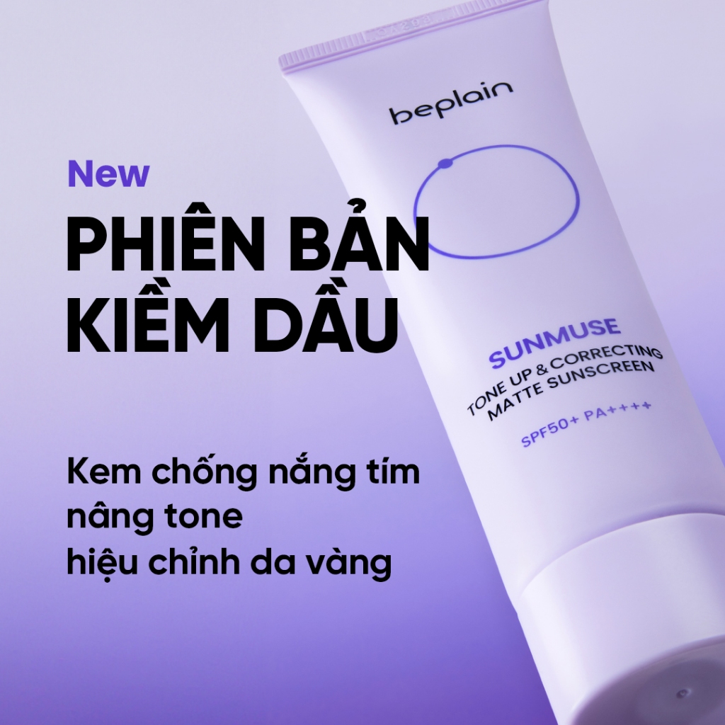 Ảnh Kem chống nắng BEPLAIN Sunmuse lai Vật Lý & Hoá Học Nâng Tone & Hiệu chỉnh da Matte Mịn lì SPF 50+ PA++++ 50ml + 20ml 2