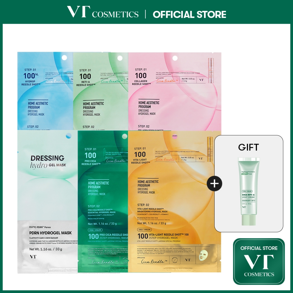 [Vt] Bộ mặt nạ 2 bước Hydrogel, Bộ làm dịu nhanh [Flagship chính thức]