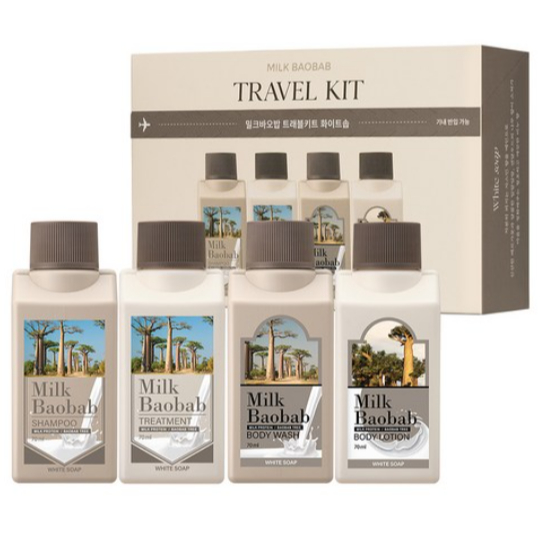 Milk Baobab Travel Kit (White Musk, Baby Powder, White Soap)
