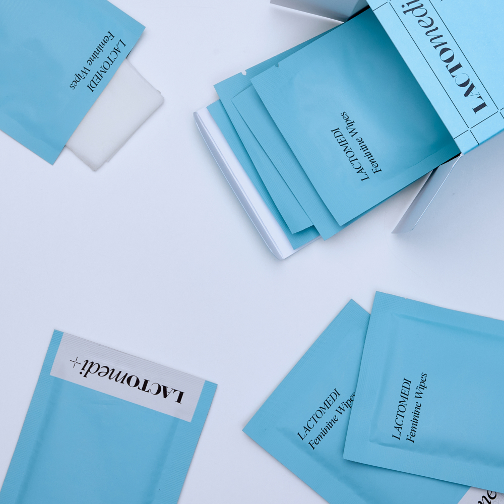 [Lactomedi Official] BỌT VỆ SINH PHỤ NỮ 150ml + KHĂN VỆ SINH PHỤ NỮ  [1 hộp] (SET)
