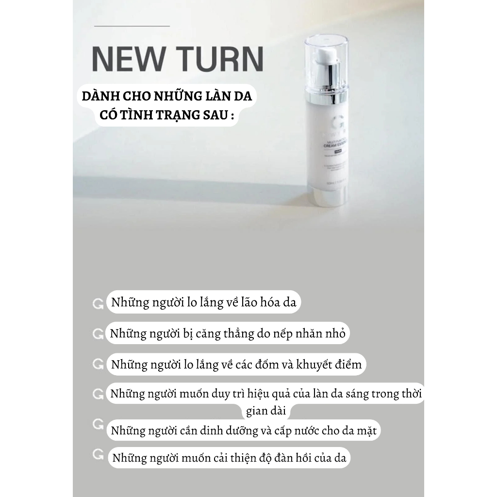 Kem Dưỡng NMN NEW TURN Chống Lão Hóa - Tái Tạo Da, Cải Thiện Độ Đàn Hồi, Làm Sáng Da