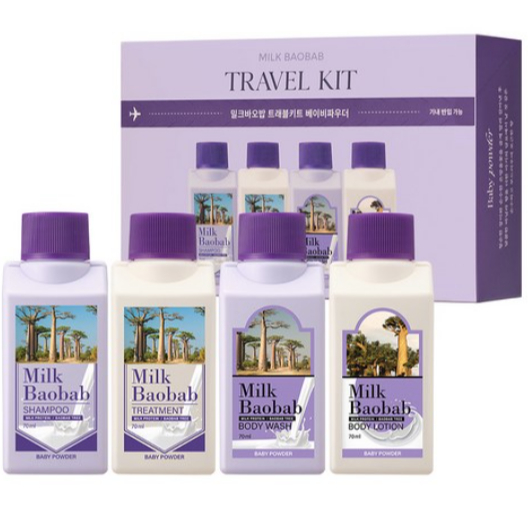 Milk Baobab Travel Kit (White Musk, Baby Powder, White Soap)