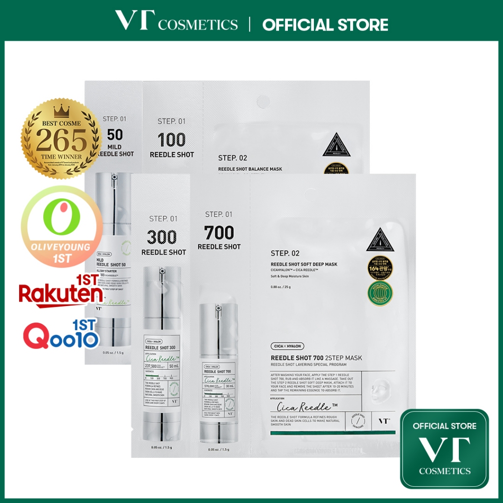[Vt] Bộ gói mặt nạ 2 bước Reedle Shot (50 & 100 & 300 & 700) Cải thiện tình trạng da, Mặt nạ tất cả trong một [Flagship chính thức]