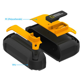 National Geographic - Ốp lưng khóa chắc chắn tương thích với airpod 4 3 2 pro 1 nụ bảo vệ trực tiếp / màu vàng đen