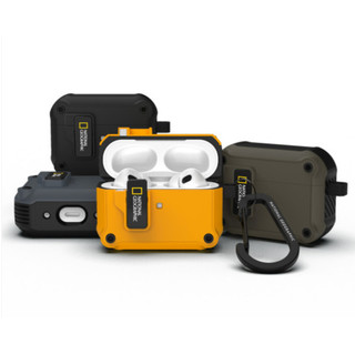 National Geographic - Ốp lưng tự động khóa cản chắc chắn tương thích với airpod 4 3 2 pro / nam châm màu vàng bảo vệ màu đen