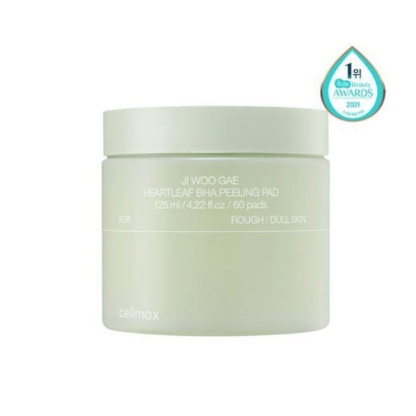[Celimax] JI WOO GAE Heartleaf BHA Peeling Pad 125ml / 60 miếng