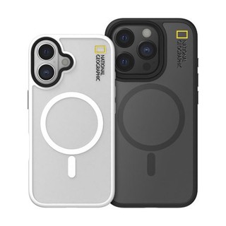 National Geographic - Ốp lưng mờ trong suốt từ tính tương thích với iphone 16 pro max plus vỏ đen trắng