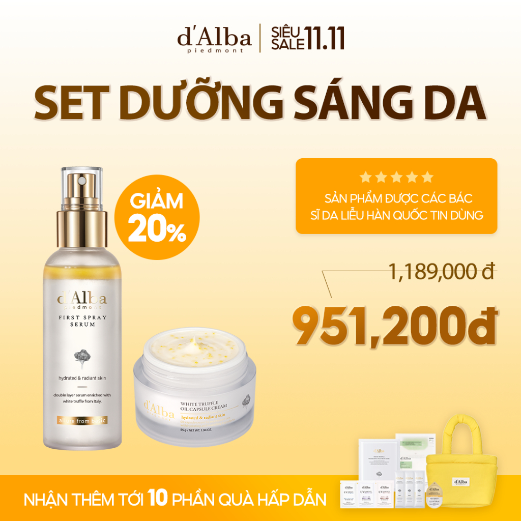 Ảnh Combo dưỡng sáng da và dưỡng ẩm (First Spray Serum 100ml, Vita Capsule Cream 55g) 1