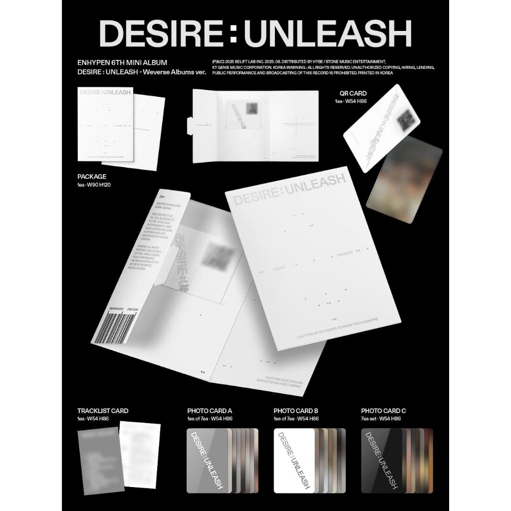 ENHYPEN - 6th mini Album [ Desire Unleash ]_Weverse album ver