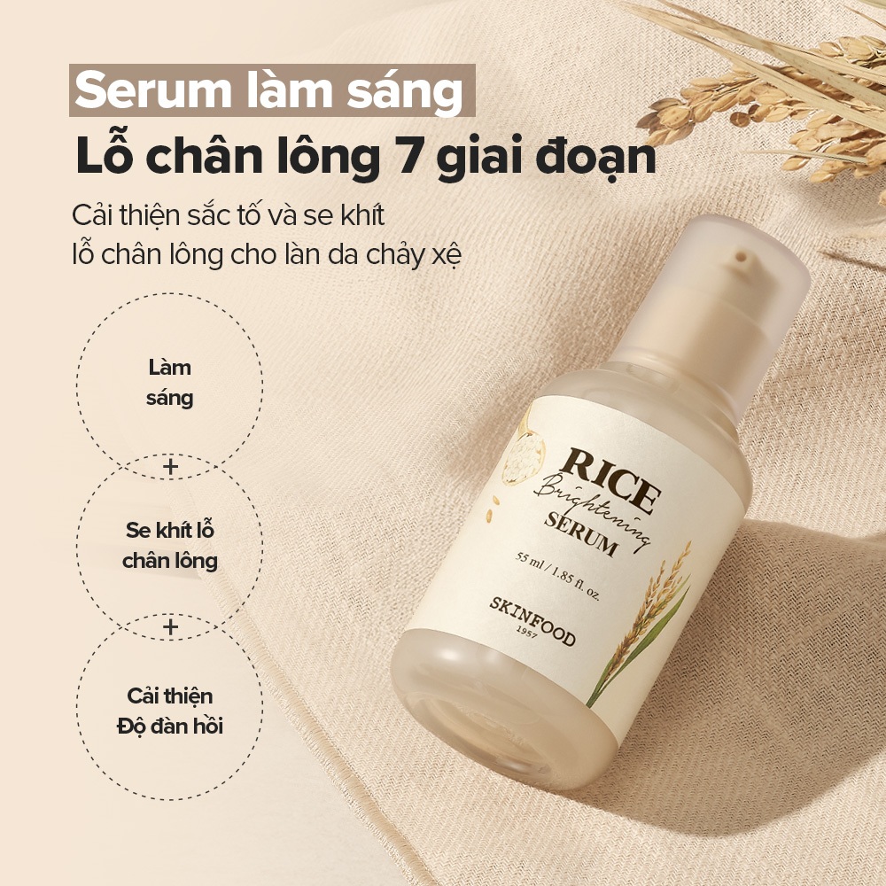 Review Serum Sáng Da Từ Gạo SKINFOOD: Se Khít Lỗ Chân Lông Hiệu Quả