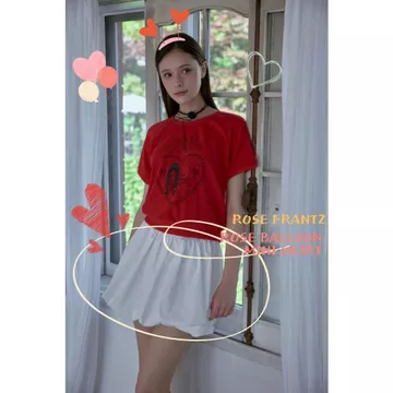 Quần áo không chính thức nổi tiếng Hàn Quốc, Váy Rosefantz, Váy Mini bóng hoa hồng, Váy nổi tiếng Hàn Quốc, Váy bóng bay, Váy bóng bay Hàn Quốc
