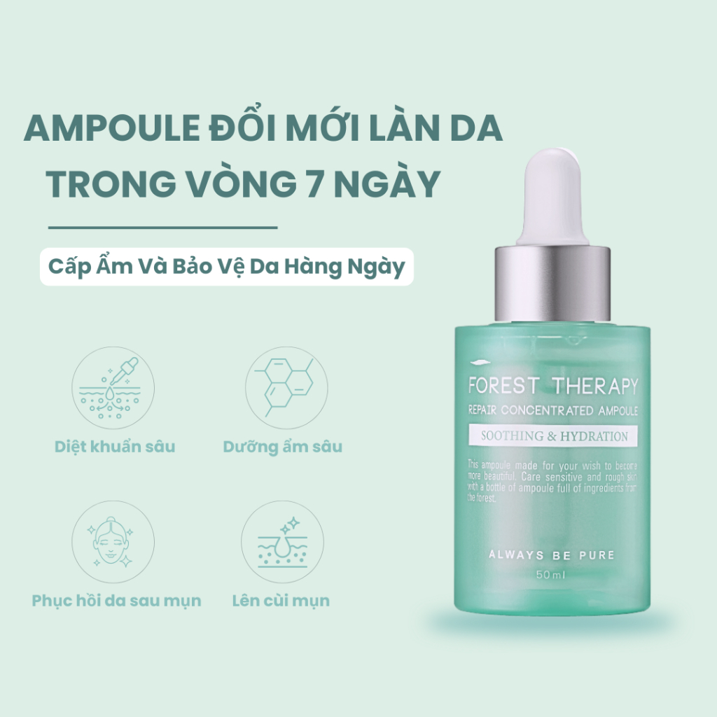 Ảnh Ampoule làm dịu ngừa mụn ALWAYS BE PURE Forest Therapy Repair Concentrated Ampoule 50ml 2