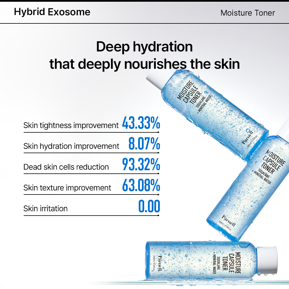 [Parnell Chính hãng] Toner hạt dưỡng Squalane, khoáng chất siêu dưỡng ẩm, dịu hóa da, phục hồi da, da mịn mướt Parnell Squalane Mineral Water Moisture Capsule Toner 200ml