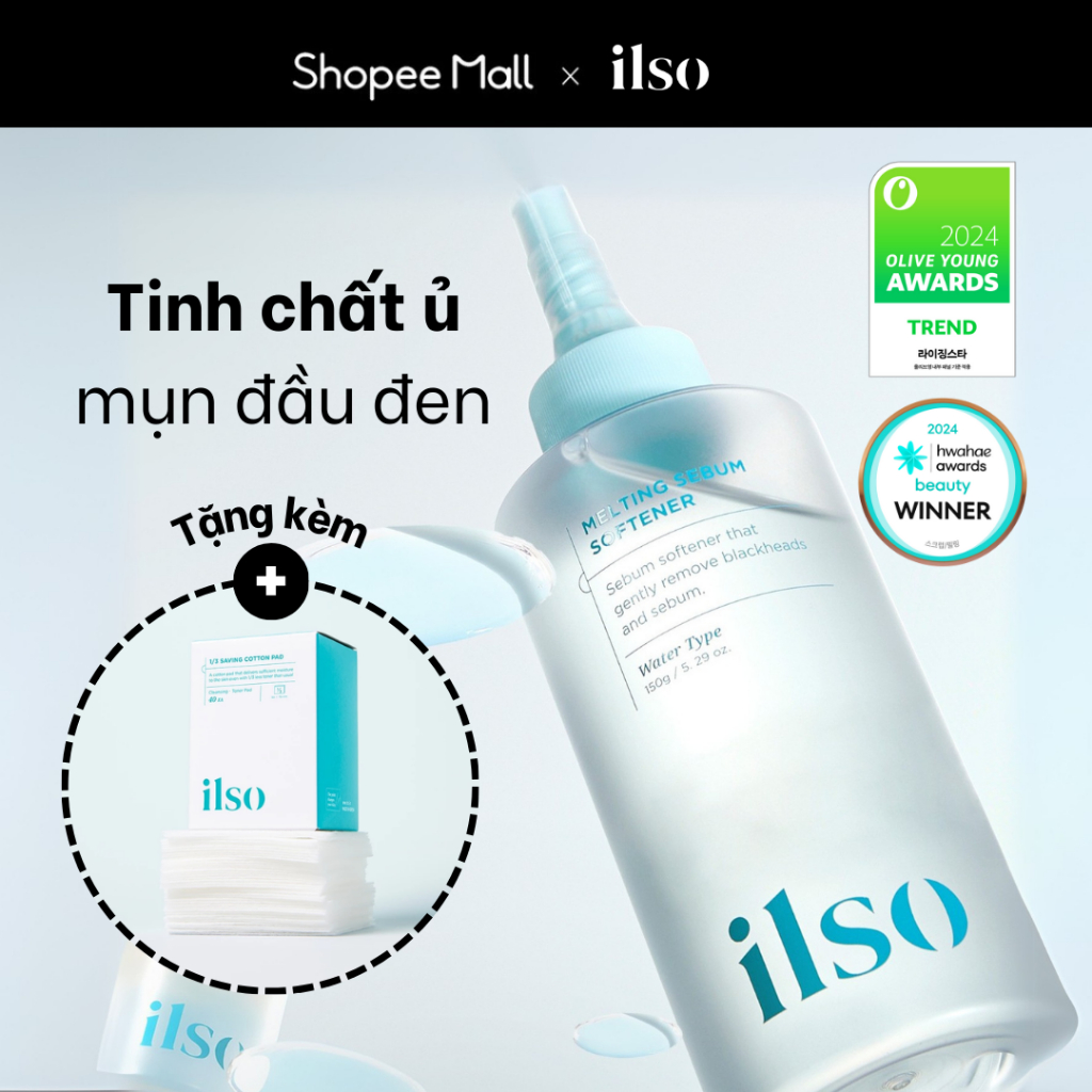 [ ilso Official] SET 2 MÓN _ Tinh chất ủ mụn đầu đen ilso softener ...