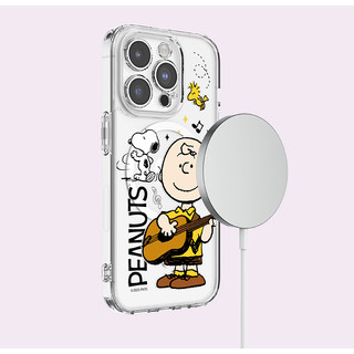 Peanuts Snoopy - Vỏ bảo vệ ống kính máy ảnh trong suốt từ tính tương thích cho iphone 16 16e 15 14 13 12 pro max plus mini s25 s24 s23 ultra fe lucy