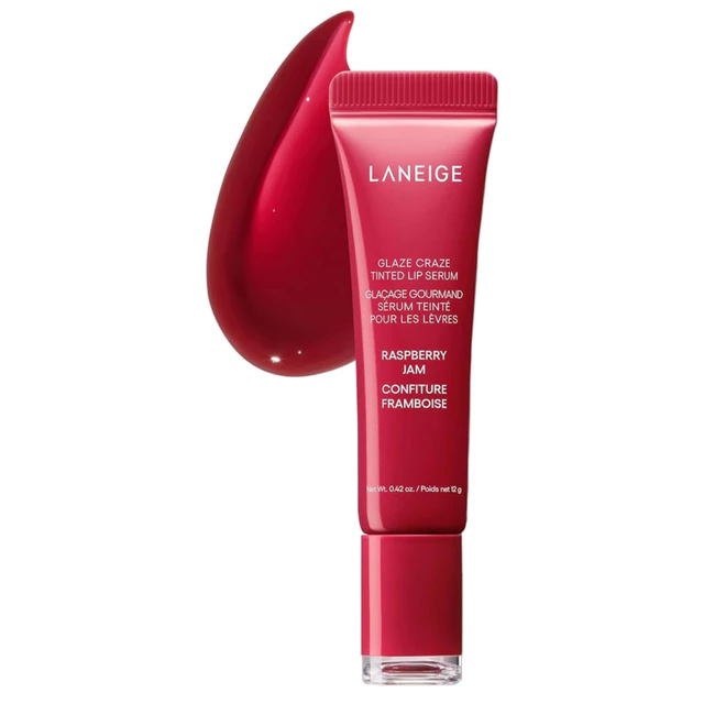LANEIGE Glaze Craze Tinted Lip Serum: Plumping, Nuôi dưỡng Hydrat hóa với Polypeptide-Raspberry Jam