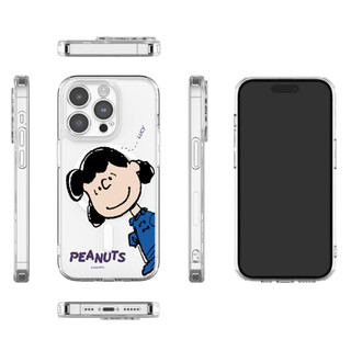 Peanuts Snoopy - Vỏ bảo vệ ống kính máy ảnh trong suốt từ tính tương thích cho iphone 16 16e 15 14 13 12 pro max plus mini s25 s24 s23 ultra fe lucy
