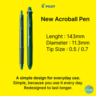 PILOT New Acroball Pen (0.5mm/0.7mm) - Sản xuất tại Nhật Bản | Trải nghiệm viết mượt mà Bút bi
