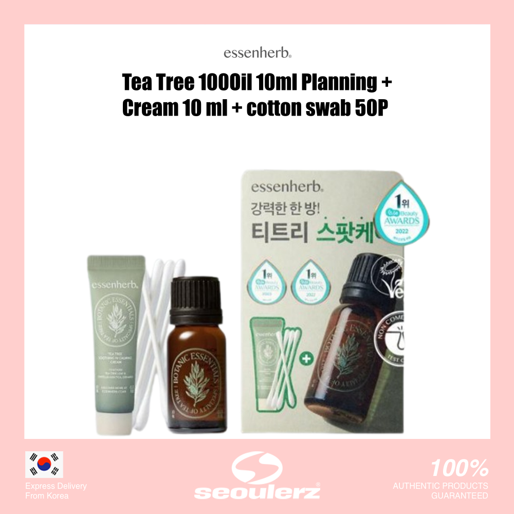 [Essenherb] Tea Tree 100Oil 10ml + Kem 10 ml + Cotton Swab 50P | Shopee ...