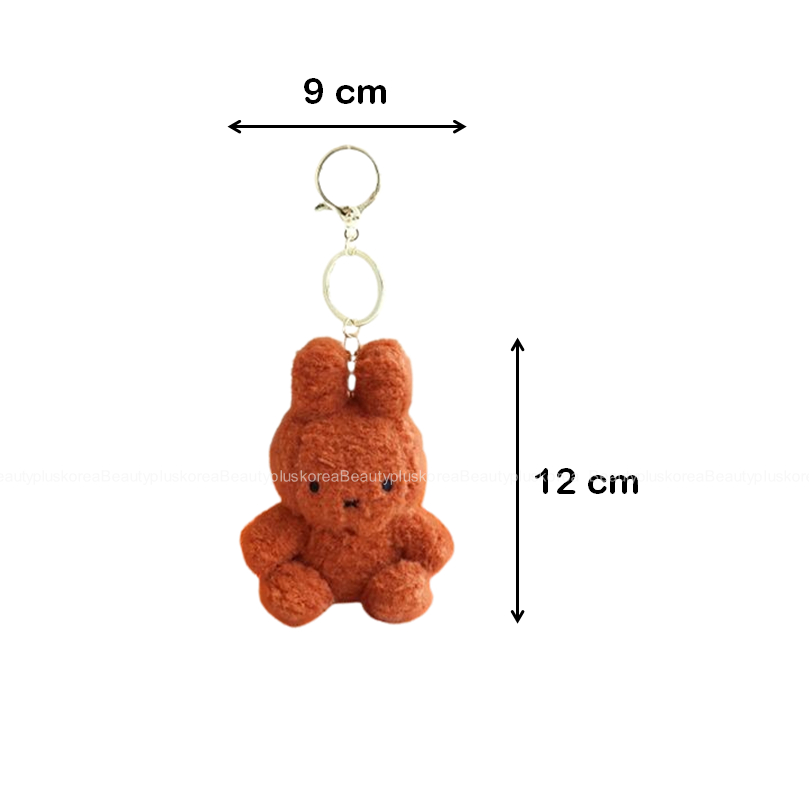 [Miffy] Móc khóa quyến rũ túi sang trọng ngồi (Nâu / Cam)