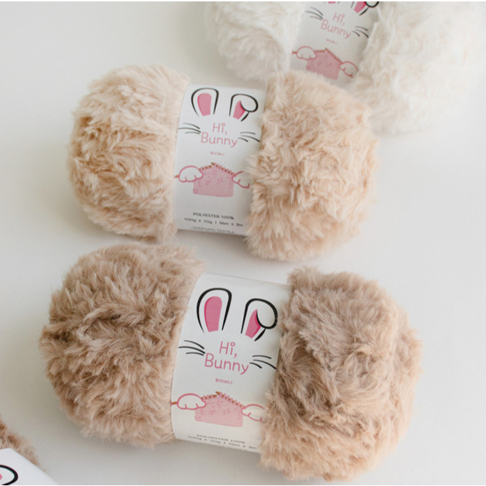 [Hi, Bunny] 100g _ 2mm _ 56m _ Polyester100% _ Sợi lông thú từ Hàn Quốc ...